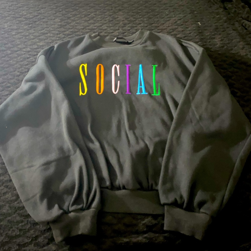 Black Embroidered Sweatshirt